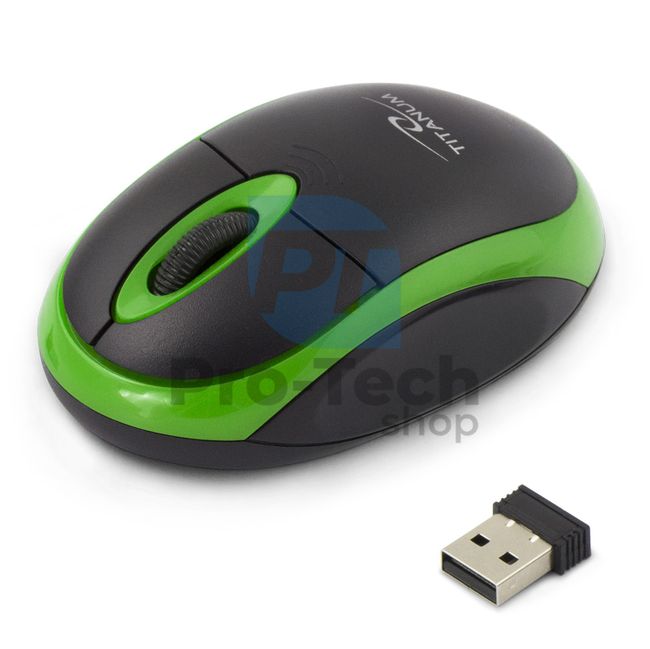 Drótnélküli egér 3D USB VULTURE, fekete-zöld 73420
