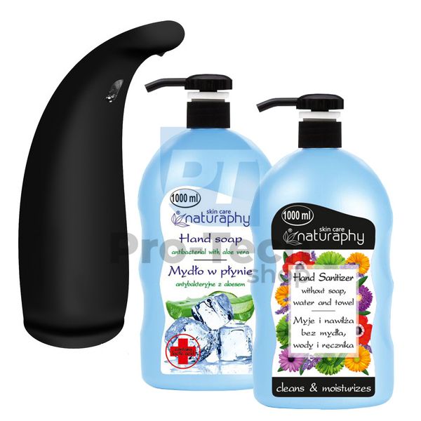 Érintésmentes szappanadagoló 300ml szappannal és kézfertőtlenítővel 1l