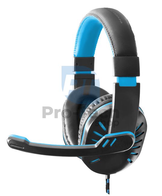 Mikrofonos gamer fülhallgató CROW, kék 72661