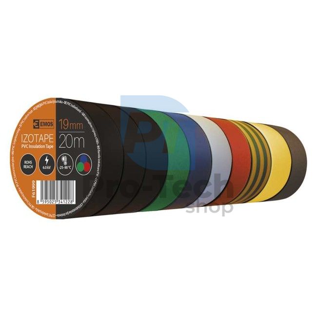 Szigetelőszalag, PVC 19mm / 20m színes mix 70961