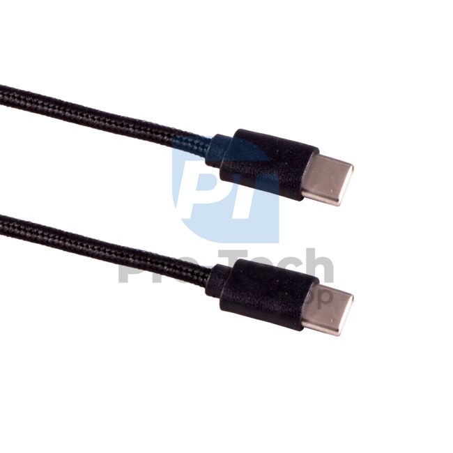 USB C - USB C 3.1 kábel, 1m, fekete, fonott 72385