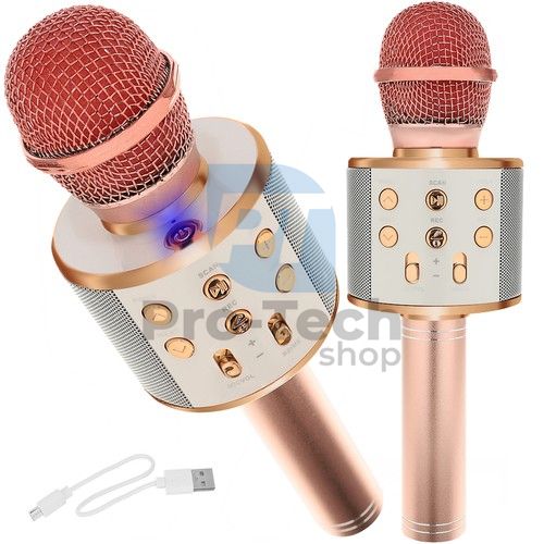 Karaoke mikrofon hangszóróval – rózsaszín-arany Izoxis 22190 75844