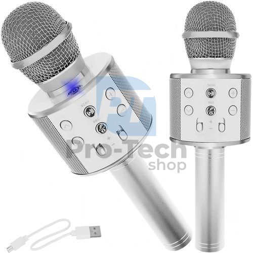 Karaoke mikrofon hangszóróval – ezüst Izoxis 22188 75845