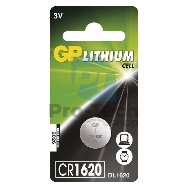 Lítium gombelem GP CR1620 70214