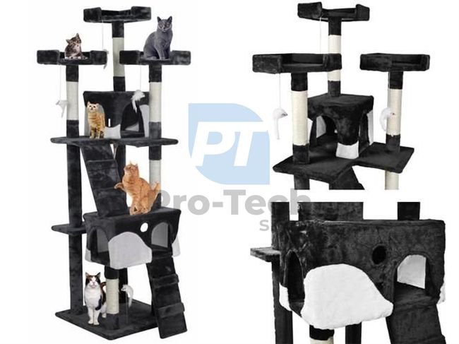 Kaparófa macskáknak - 170 cm fekete-fehér színben 74559