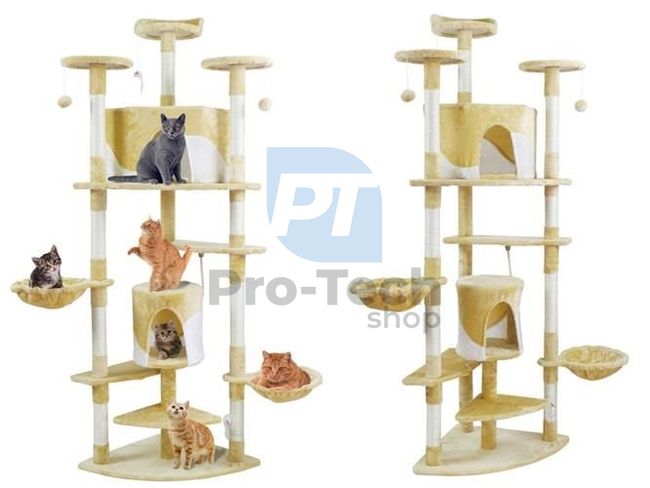 Kaparófa macskáknak - 200 cm bézs-fehér színben 74561