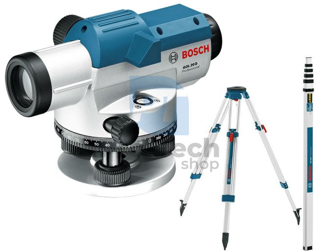 Optikai szintező eszköz Bosch GOL 20 D mérőrúddal és állvánnyal 10627
