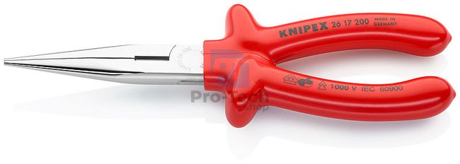 Fél-kerek csőrű fogó, mártott nyéllel, VDE 200 mm KNIPEX 07829