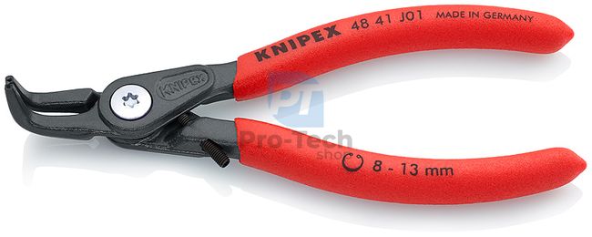 Precíziós Seeger gyűrű fogó 130 mm, 0,9 mm-es heggyel, hajlított KNIPEX 08057