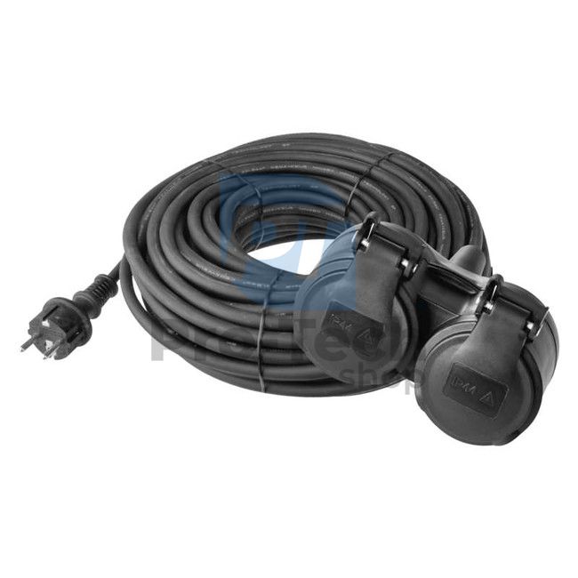 Hosszabbító kábel gumiból – 2 dugalj, 10m, 3× 1,5mm2, IP44 71880