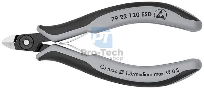 Precíziós elektronikai oldalcsípő fogó ESD 120mm KNIPEX 13382