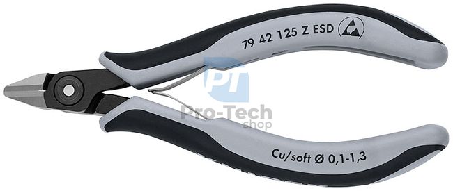 Precíziós elektronikai oldalcsípő fogó ESD 125mm KNIPEX 13379