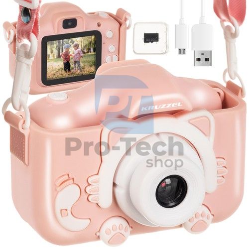 Rózsaszín digitális fényképezőgép gyerekeknek Kruzzel AC22296 76023