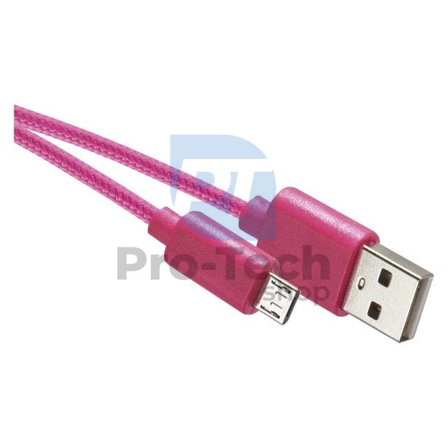 USB kábel 2.0 A/M - micro B/M 1m rózsaszín 71559