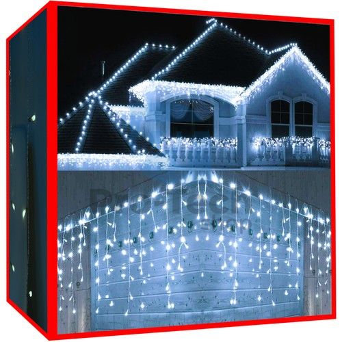 Karácsonyi lámpák - jégcsapok 300 LED hideg fehér 31V 75478