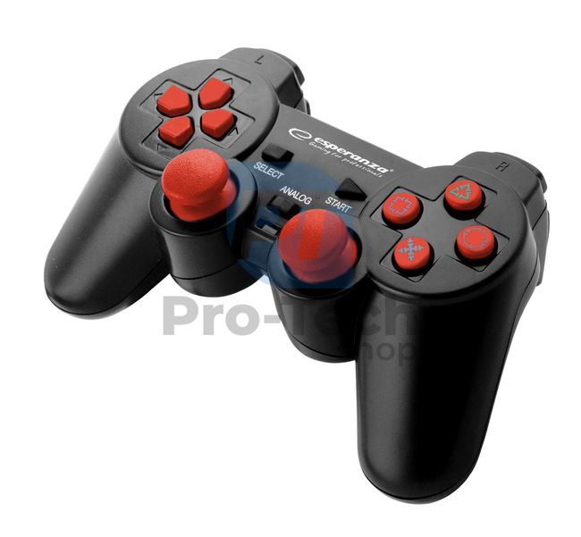Vibrációs gamepad PC/PS3 USB TROOPER, fekete-piros 72643