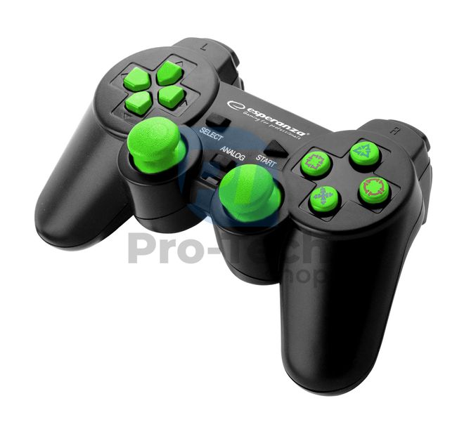 Vibrációs gamepad PC/PS3 USB TROOPER, fekete-zöld 72641