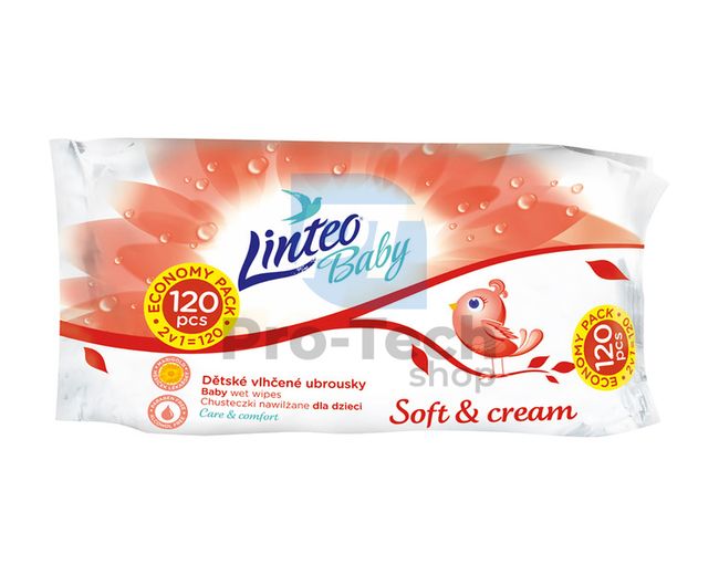 Nedves törlőkendő Linteo Baby Soft and Cream 120db 30432