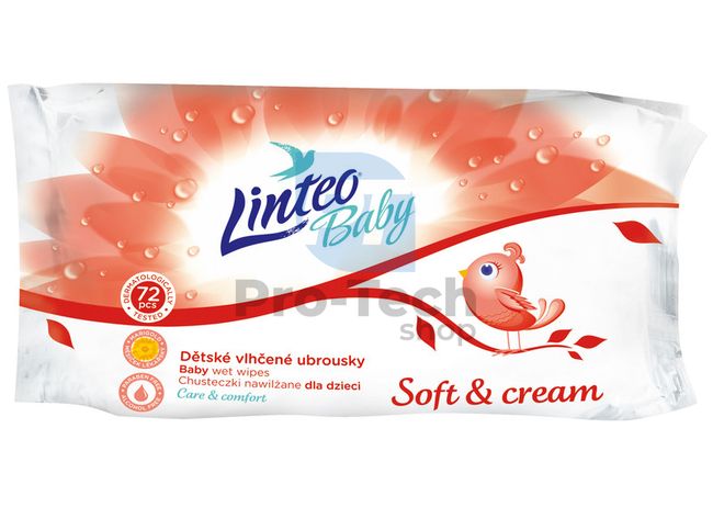 Nedves törlőkendő Linteo Baby Soft and Cream 72db 30428
